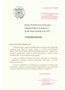 Podziękowania dla pracowników za udział i realizację V edycji warsztatów . Kliknij, aby powiększyć zdjęcie.